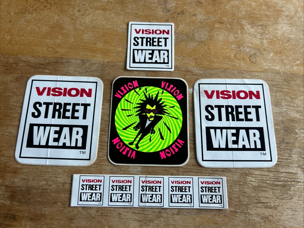 Vintage 1980S Vision Streetwear Skateboard Sticker Lot Of 5