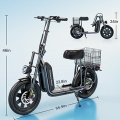 1000W Electric Scooter With Seat APP Commuter E-Scooter Max. 45Miles Range 28MPH
