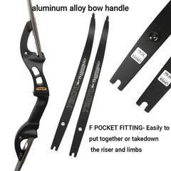 62″ F Interface Takedown Archery Recurve Bow 25-60lbs Limbs Aluminum Bow Hunting