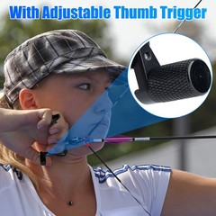 4 Finger Grip Thumb Trigger Archery Release Aid for Compound Bow 360° Rotate