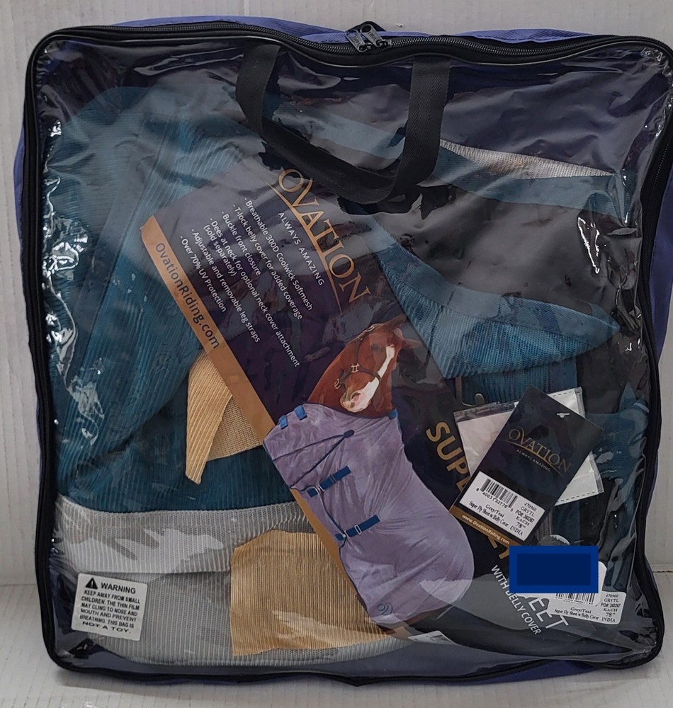 Ovation Super Fly Sheet w/Belly Cover 78″ Gray/Teal