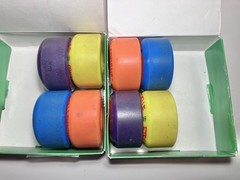 USED Lot of 2 RollerBones Estro Jen Michelle Steilen 57mm 101A Skate Wheels 8 Pc