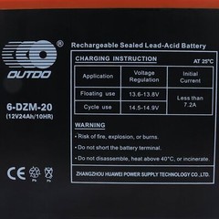 12V 24Ah 6-DZM-20 Lead Acid Battery 6-DZF-20 For Go Kart Bicycle ATV Quad
