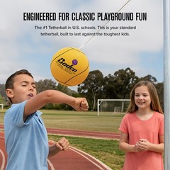 School Quality Tetherball Set Soft Touch Rubber Ball With Nylon Rope Yellow