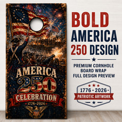 America 250 Cornhole Board Wraps 1776 2026 Patriotic Flag Decal Set