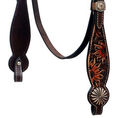 Western Headstall and Breast Collar Set HILASON Tooled Leather Horse Bridle Tack