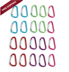 Drayas Aluminum Carabiner D Shape Buckle Pack, Small, Multicolor-20PCS