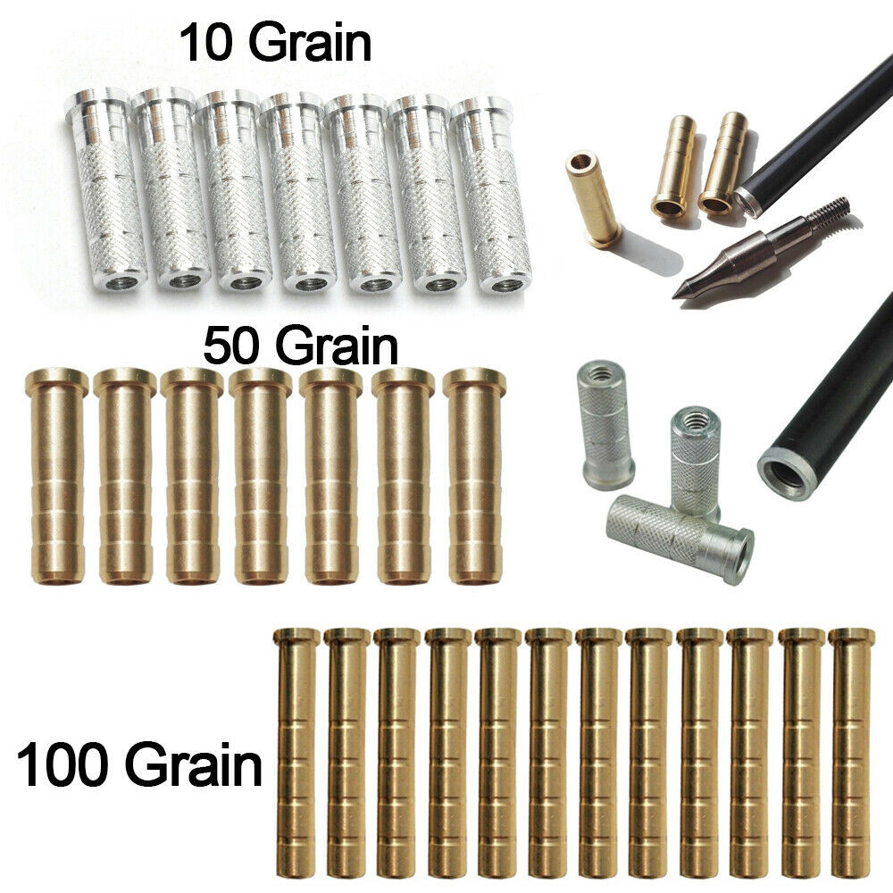 50/100gr Heavy Weight Arrow Brass /Aluminum Inserts Base for ID6.2mm Arrow Shaft