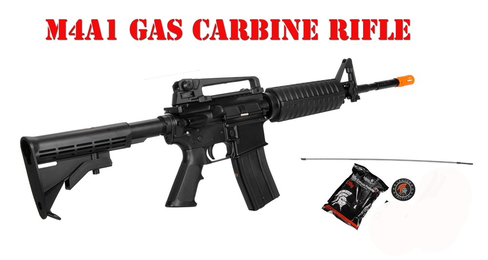 33.3″ Lancer Tactical 1:1 M4A1 Carbine Gas Blowback Airsoft Rifle 390FPS