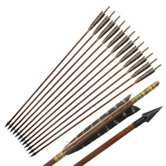 12Pcs 33″ Handmade Bamboo Hunting Arrows Tradition Japanese Kyudo Eagle Feather