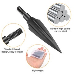 12x 125 Grain Hunting Archery Broadheads Carbon Steel Arrowhead for Compound Bow