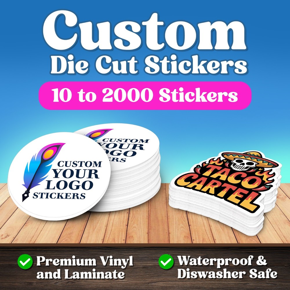 Custom Logo Vinyl Stickers: Die Cut, Personalized Waterproof Decals