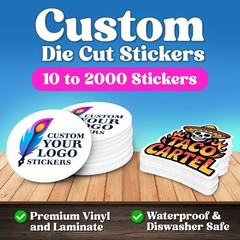 Custom Logo Vinyl Stickers: Die Cut, Personalized Waterproof Decals