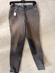 TuffRider Boy’s *BREECHES *Sz 30 Gray *VGC* Front Zip Cotton Blend