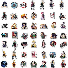 100/200pcs Anime Demon Slayer Vinyl Stickers Laptop Skateboard Phone Decals