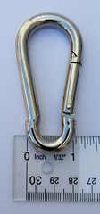 3″ x 1 7/16″ Spring Back Zinc Plated Metal Carabiner: 2pcs per pack – USA stock