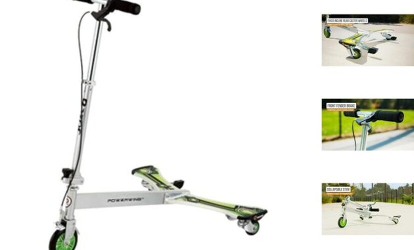 PowerWing Caster Scooter Silver/Green DLX Standard Packaging