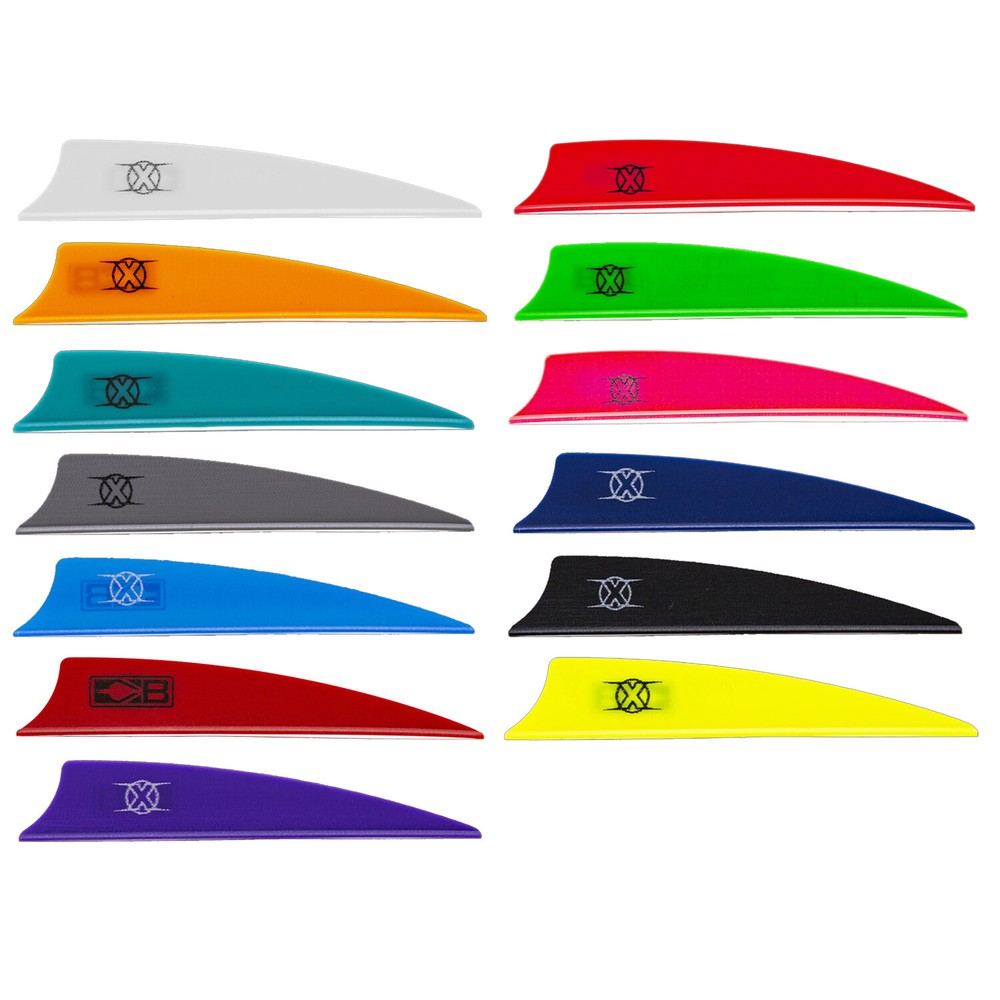 100pk Bohning X Vane 3″ Shield Cut Vanes Mix Two Solid Colors Your Choice