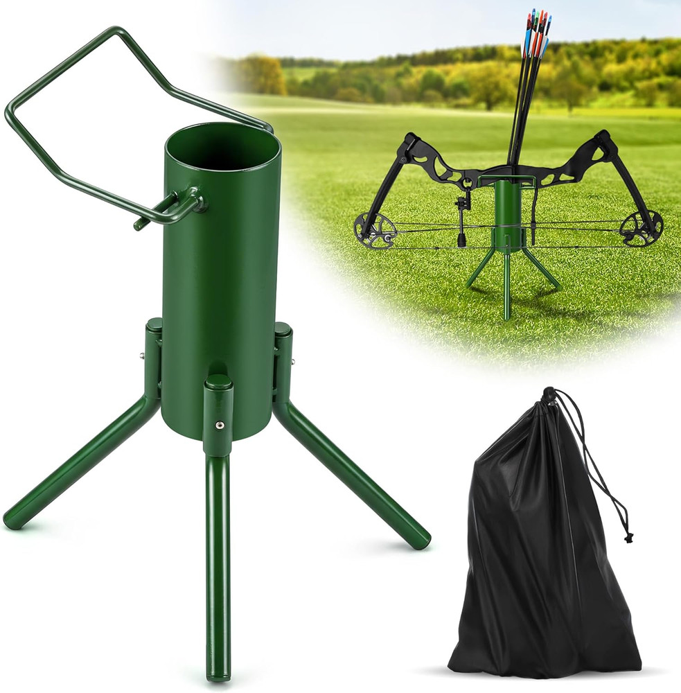 Bow Stand, Foldable and Portable Stand for Compound Bow with Quiver (Hold 30-40
