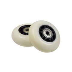 68 mm Caster Wheels for Razor RipStik RipSter (White Wheel Black Hub, Set of 2)