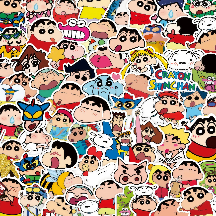 100pcs Cartoon Anime Shin Chan Waterproof Stickers Laptop Phone Decal Set – NEW