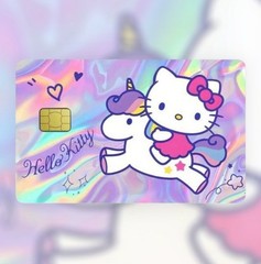 Hello Kitty Rainbow Unicorn Credit Debit Bank Card Skin Cover Sticker Chip 1PC