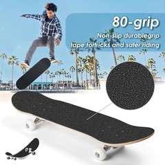 Grip Tape, 33″ x 9″, No Air Bubbles, Black Griptape for Skateboards & Scooters