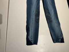 Lemieux Breeches Women’s 22 UK 6 Blue Denim Equestrian Knee Riding Nylon 24×24.5