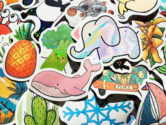 10-100 Cute Holographic & Reflective Sticker Pack Sweet Themes Lot For Laptops