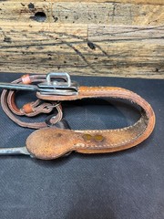 Simco Leather Stainless Steel Hackamore with Leather Noseband Bit Vintage