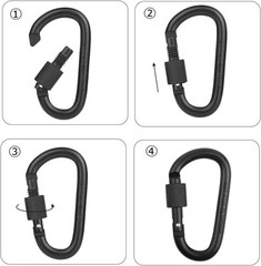 8 Pack 3 Inch Locking Carabiner Clips D Ring Spring Snap Keychain Hook for Leash