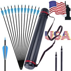 12/24X Arrows Quiver Archery Shooting Hunting Compound Recurve Bow Tip Target