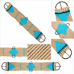 Horse Western Saddle Tack 15 Strand Cotton Acrylic Straight Cinch 97108