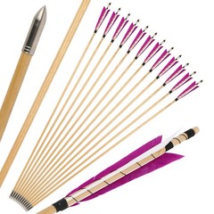 12X 32″ Wooden Arrows 5″ Feather Traditional Bow Archery Longbow Hunting Target