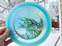 Champion FLAT Firebird Fierce Falcon Disc Golf Swirl Innova Artist Limited #6036