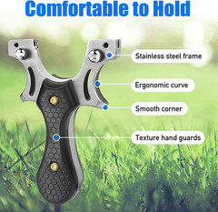 Slingshot, Stainless Steel Slingshots for Adults, Sling Shot for Hunting and Sho