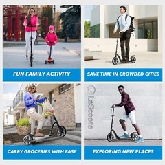 Lascoota Premium Teen Kick Scooter 264 Lbs Capacity Adjustable Foldable Design