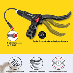 Zoom H875E Ebike Hydraulic Disc Brake Set with 2-PIN Sensor & Rotors