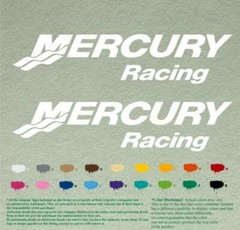 Mercury Racing Set Pair of Boat Outboard Decals Vinyl Stickers Motor Lot of 2