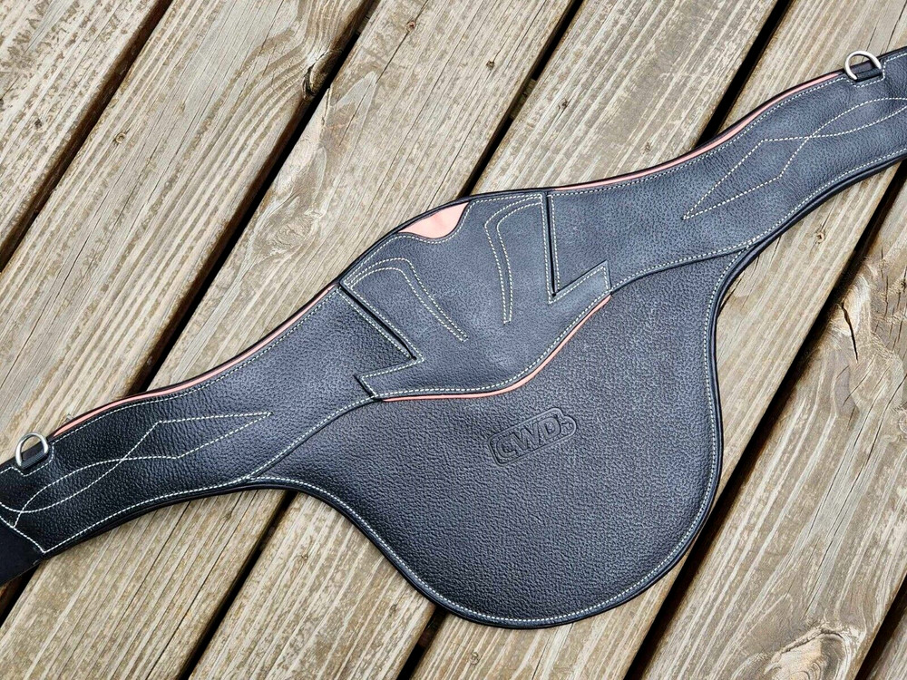 CWD Black/Pink Sport Color Anatomic Stud Belly Guard Jump Girth 50″/125cm NWOT