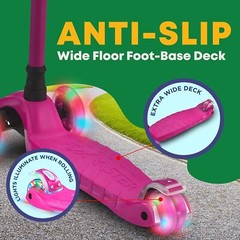 Kids Scooter – Children and Toddler 3 Wheel Kick Scooter – LED Wheel Lights