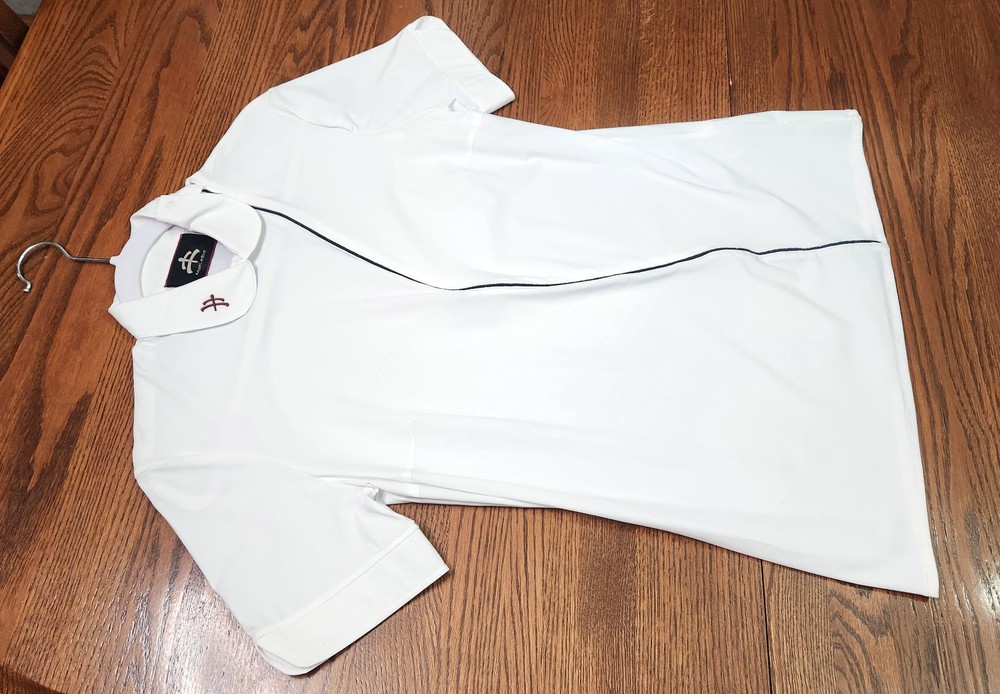 Makebe, New, Snake short sleeve show shirt, white, Large $150