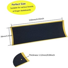 ACFELLE Fingerboard Grip Tape, PRO Quality 8 Sheets Foam Black Normal, 8pcs