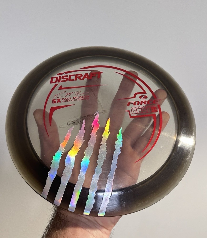 5x Claw Z Force Paul McBeth Black with Multi color chrome foil RARE NEW