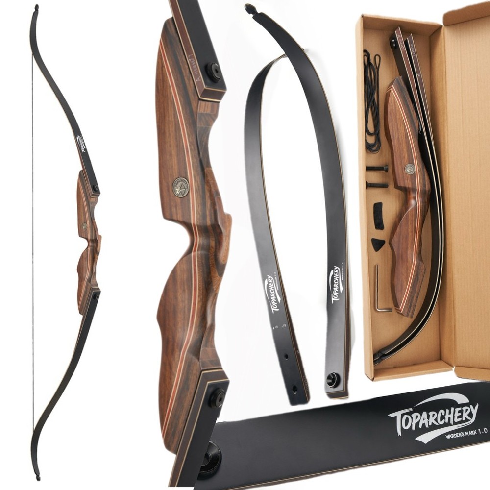 60″ Archery Wooden Takedown Recurve Bow RH for Teens to Adults Hunting & Target