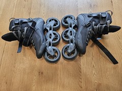 Powerslide Swell PS Triple Black 110 Inline Skates Trinity Sizes M9, W10 Used