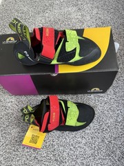 NWT La Sportiva Kubo Climbing Shoes, Goji/Neon, 36.5 M 4.5 W 5.5