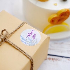 500 White 1.5 in Round Self Adhesive STICKERS Floral Thank You LABELS DIY Craft