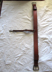 36″ WESTERN BROWN LEATHER REAR CINCH W/28″ REAR FLANK STRAPS