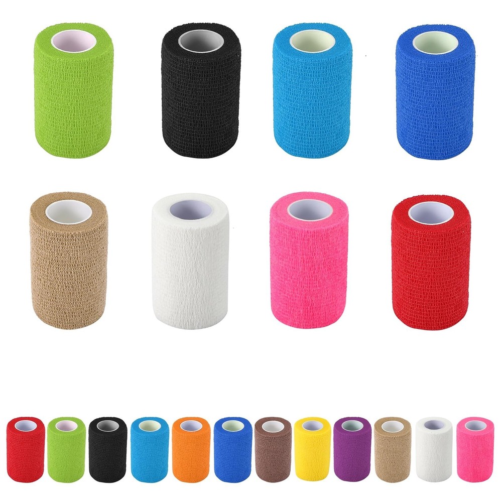 8 Pack Self Adhesive Bandage Wrap, 3 in x 5 Yards Non-Woven Self Adherent Coh…